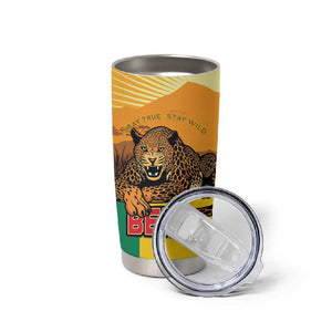 Personalised Afro Benin Leopard Tumbler Cup Stay True - Stay Wild