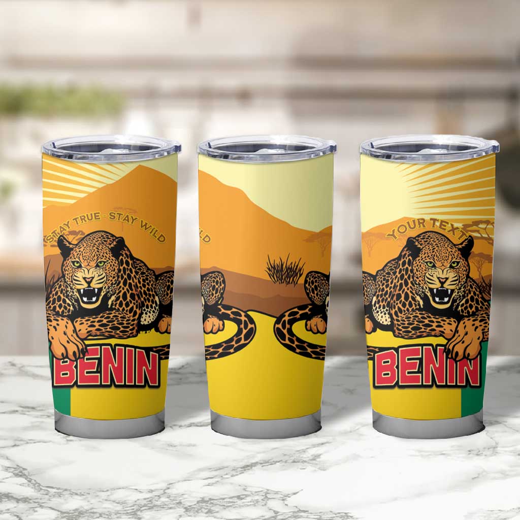Personalised Afro Benin Leopard Tumbler Cup Stay True - Stay Wild