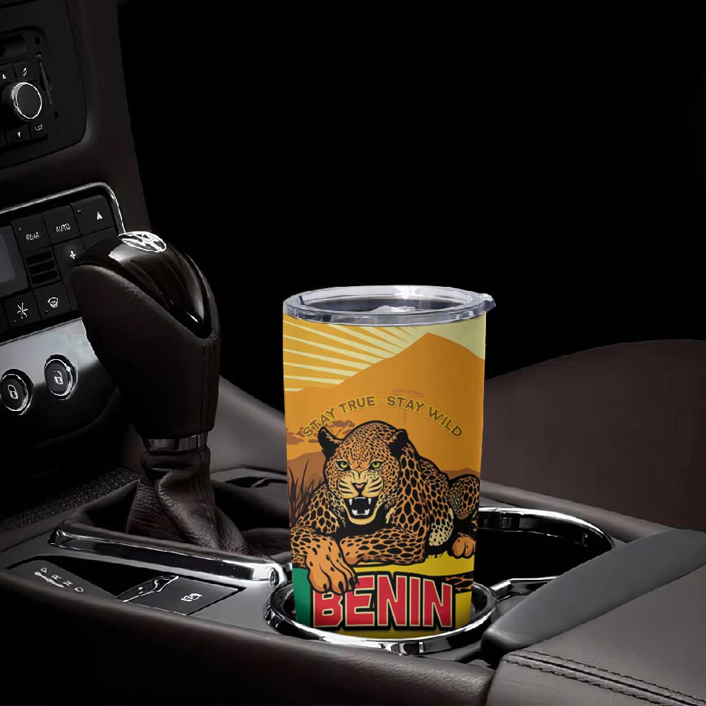 Personalised Afro Benin Leopard Tumbler Cup Stay True - Stay Wild