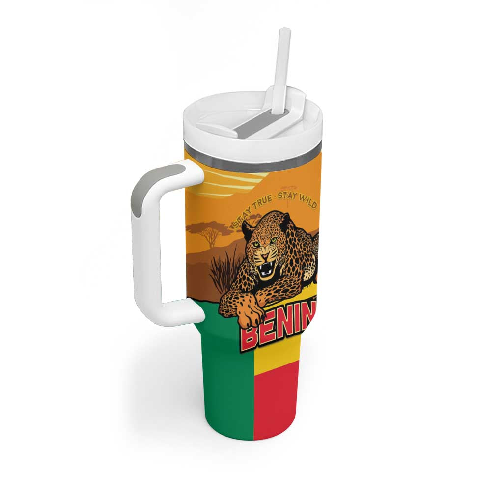 Personalised Afro Benin Leopard Tumbler With Handle Stay True - Stay Wild