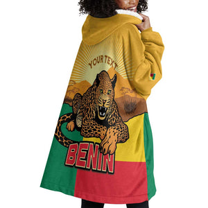 Personalised Afro Benin Leopard Wearable Blanket Hoodie Stay True - Stay Wild