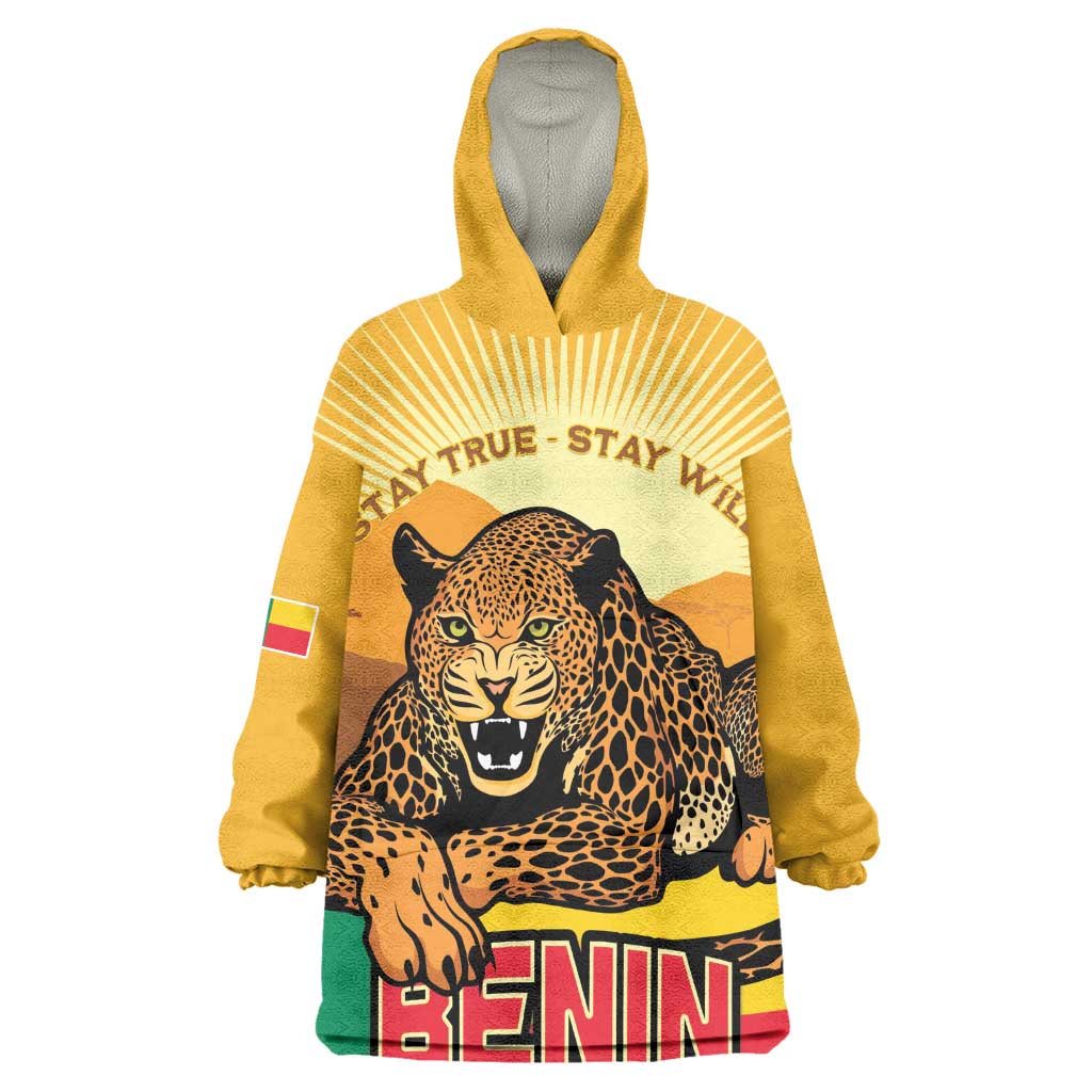 Personalised Afro Benin Leopard Wearable Blanket Hoodie Stay True - Stay Wild