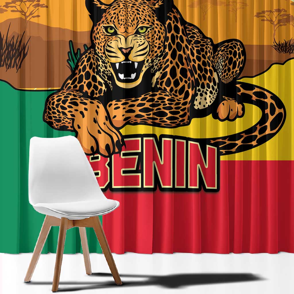 Personalised Afro Benin Leopard Window Curtain Stay True - Stay Wild