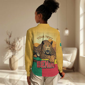 Personalised Afro Benin Leopard Women Casual Shirt Stay True - Stay Wild LT15