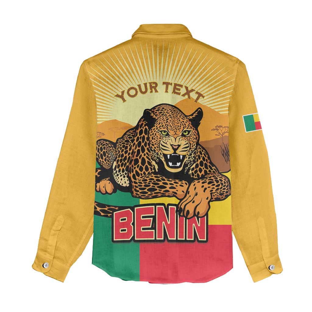 Personalised Afro Benin Leopard Women Casual Shirt Stay True - Stay Wild LT15