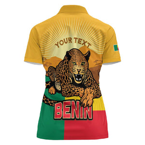 Personalised Afro Benin Leopard Women Polo Shirt Stay True - Stay Wild