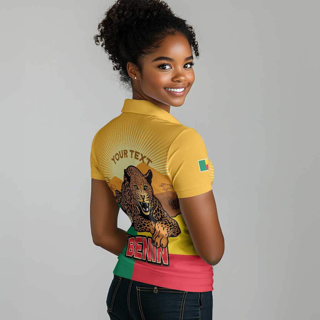 Personalised Afro Benin Leopard Women Polo Shirt Stay True - Stay Wild