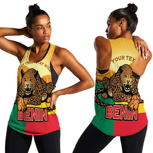 Personalised Afro Benin Leopard Women Racerback Tank Stay True - Stay Wild