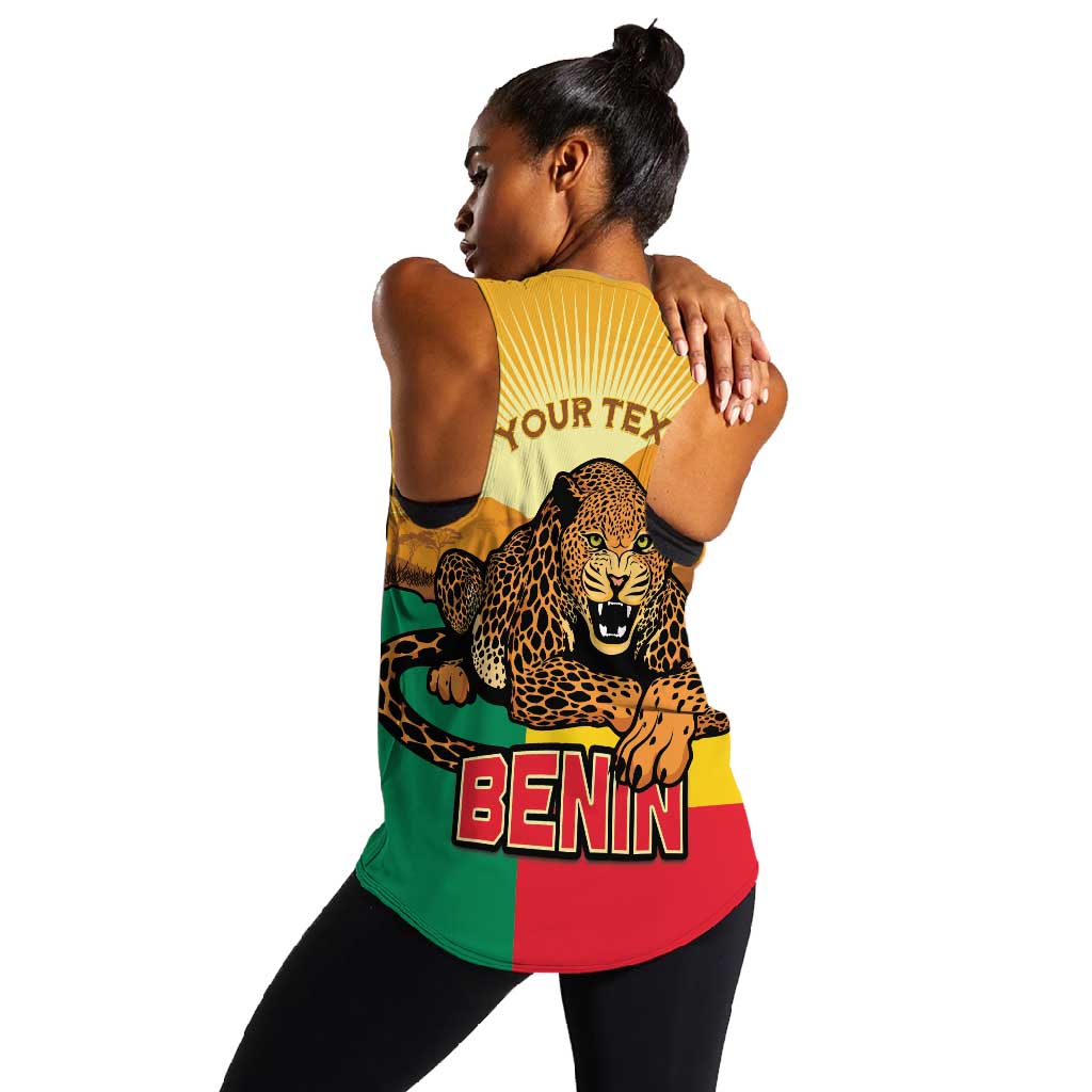 Personalised Afro Benin Leopard Women Racerback Tank Stay True - Stay Wild