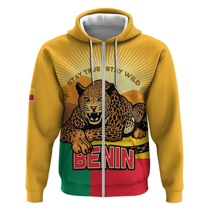 Personalised Afro Benin Leopard Zip Hoodie Stay True - Stay Wild