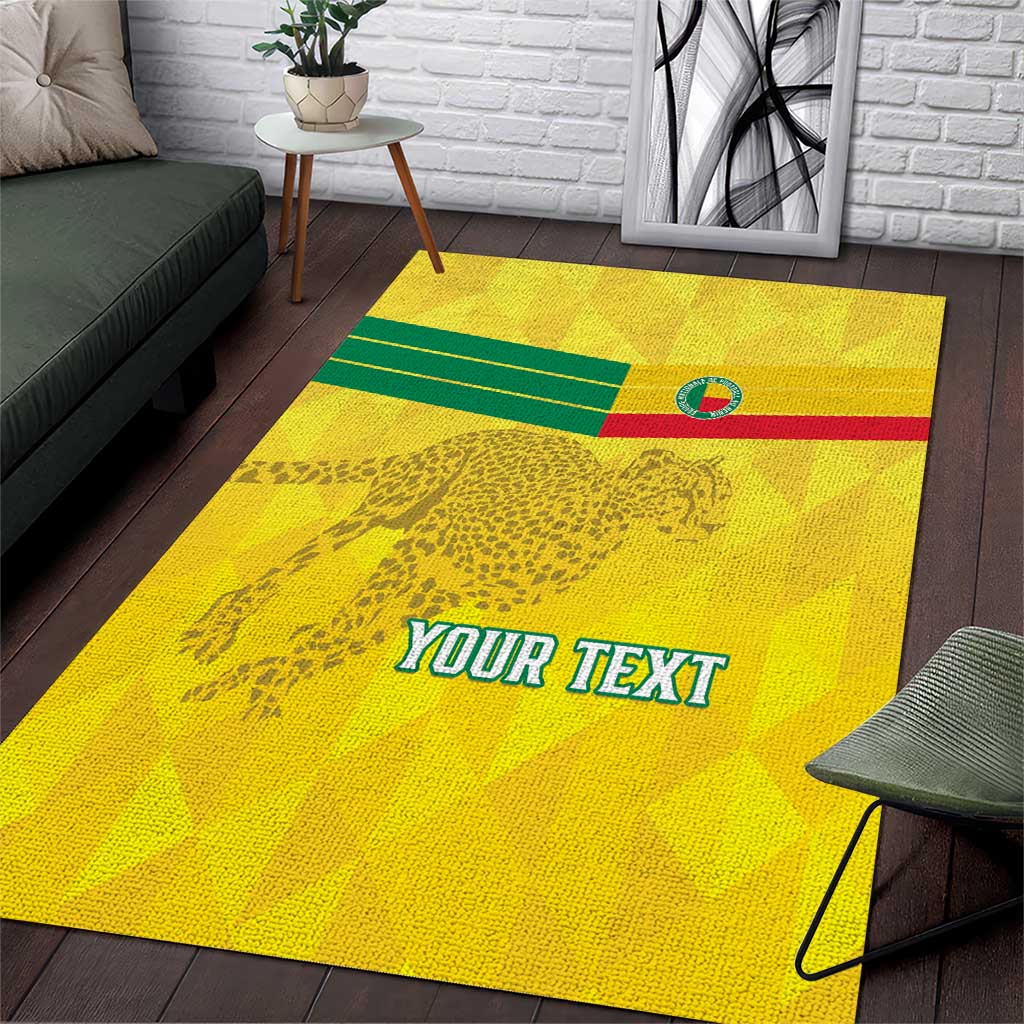 Custom Benin Football Area Rug Go Les Guepards