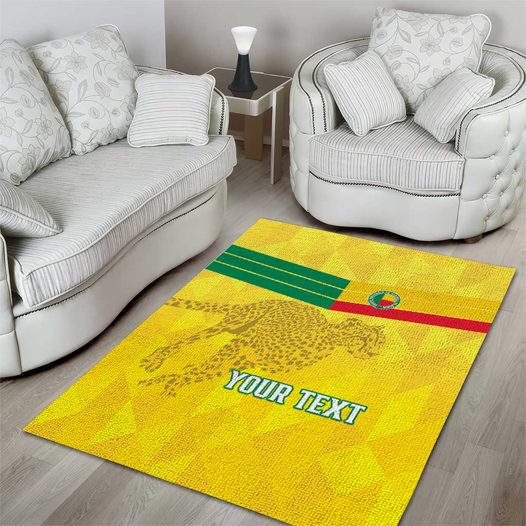 Custom Benin Football Area Rug Go Les Guepards