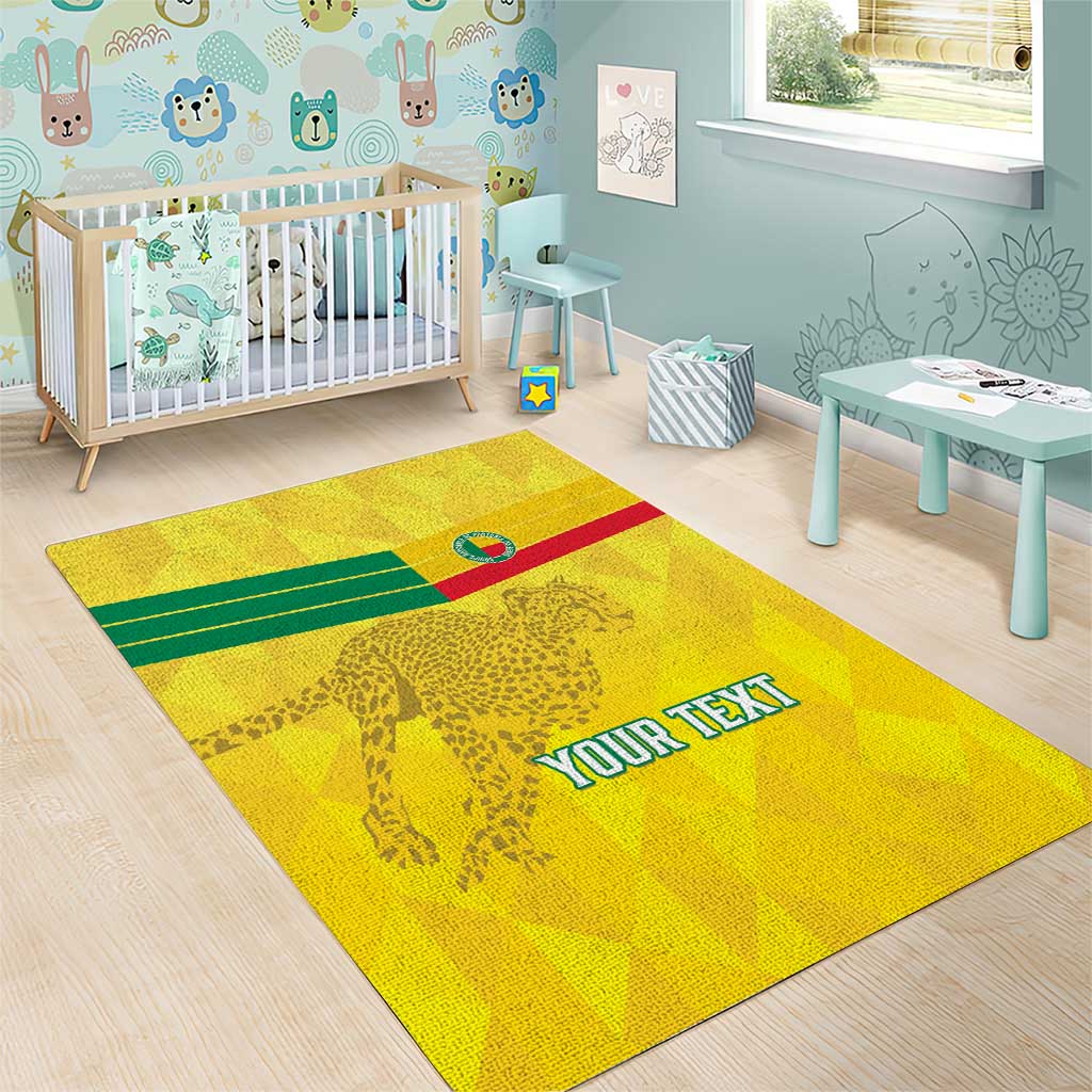 Custom Benin Football Area Rug Go Les Guepards