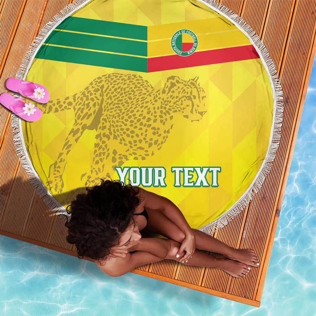 Custom Benin Football Beach Blanket Go Les Guepards