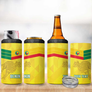 Custom Benin Football 4 in 1 Can Cooler Tumbler Go Les Guepards