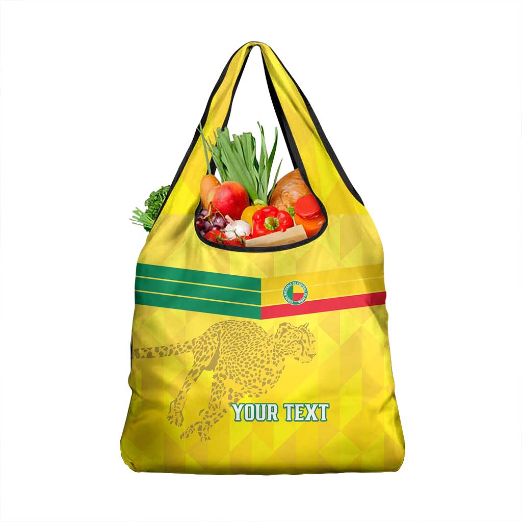 Custom Benin Football Grocery Bag Go Les Guepards