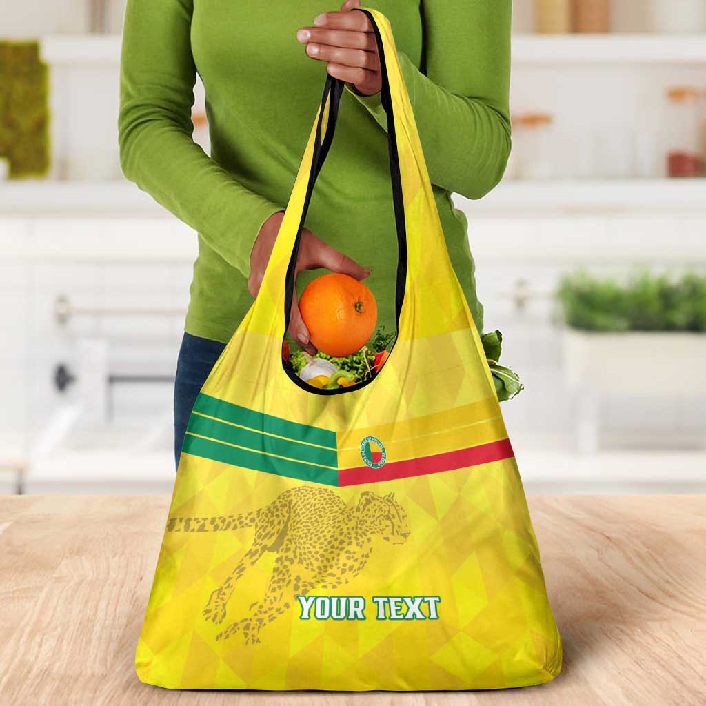Custom Benin Football Grocery Bag Go Les Guepards