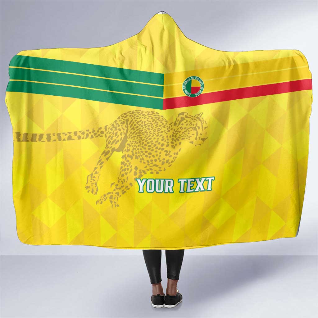 Custom Benin Football Hooded Blanket Go Les Guepards