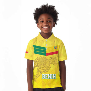 Custom Benin Football Kid Polo Shirt Go Les Guepards