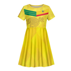 Custom Benin Football Kid Short Sleeve Dress Go Les Guepards