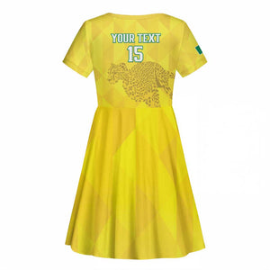 Custom Benin Football Kid Short Sleeve Dress Go Les Guepards