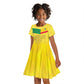 Custom Benin Football Kid Short Sleeve Dress Go Les Guepards