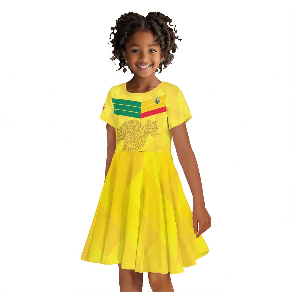 Custom Benin Football Kid Short Sleeve Dress Go Les Guepards