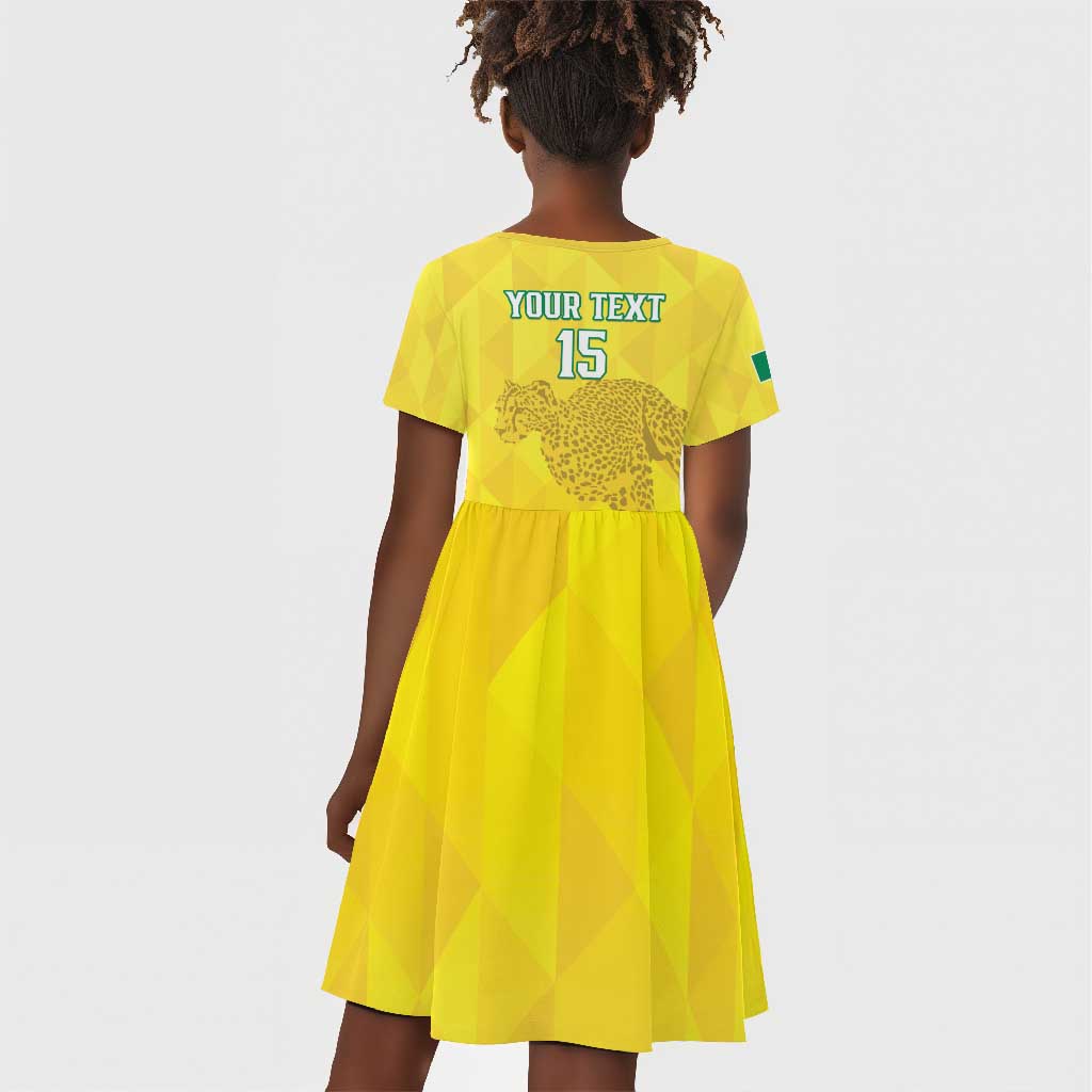 Custom Benin Football Kid Short Sleeve Dress Go Les Guepards