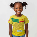 Custom Benin Football Kid T shirt Go Les Guepards