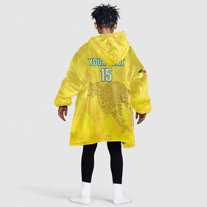 Custom Benin Football Kid Wearable Blanket Hoodie Go Les Guepards