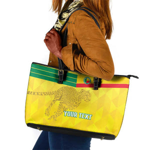 Custom Benin Football Leather Tote Bag Go Les Guepards