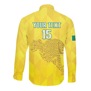 Custom Benin Football Long Sleeve Button Shirt Go Les Guepards