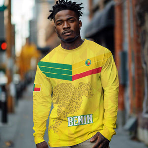 Custom Benin Football Long Sleeve Shirt Go Les Guepards