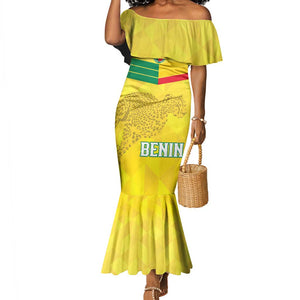 Custom Benin Football Mermaid Dress Go Les Guepards