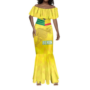 Custom Benin Football Mermaid Dress Go Les Guepards
