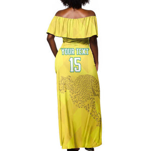 Custom Benin Football Off Shoulder Maxi Dress Go Les Guepards