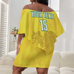 Custom Benin Football Off Shoulder Short Dress Go Les Guepards