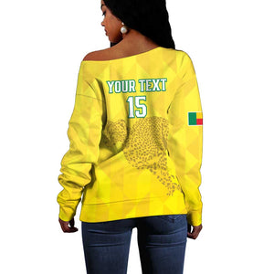 Custom Benin Football Off Shoulder Sweater Go Les Guepards