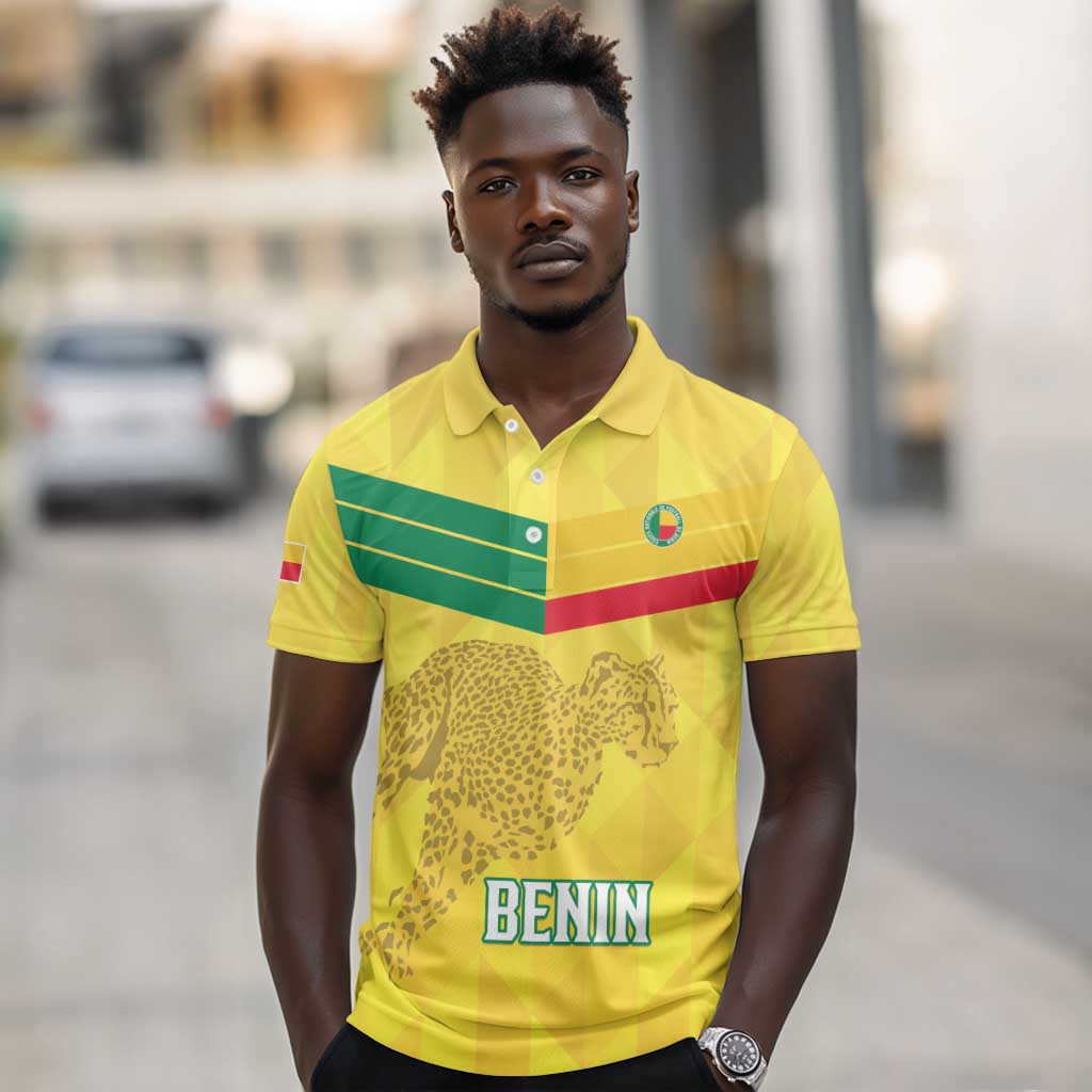 Custom Benin Football Polo Shirt Go Les Guepards