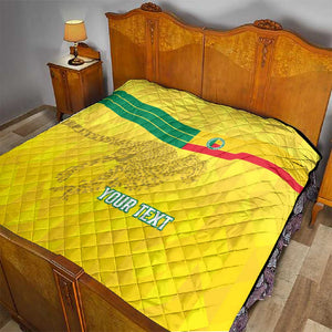 Custom Benin Football Quilt Go Les Guepards