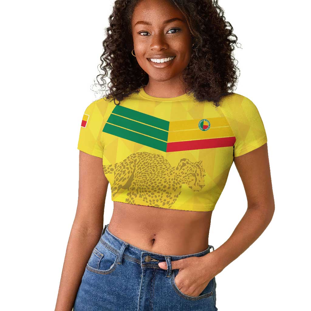 Custom Benin Football Raglan Cropped T shirt Go Les Guepards