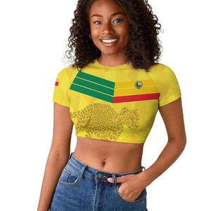Custom Benin Football Raglan Cropped T shirt Go Les Guepards