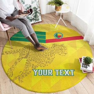 Custom Benin Football Round Carpet Go Les Guepards