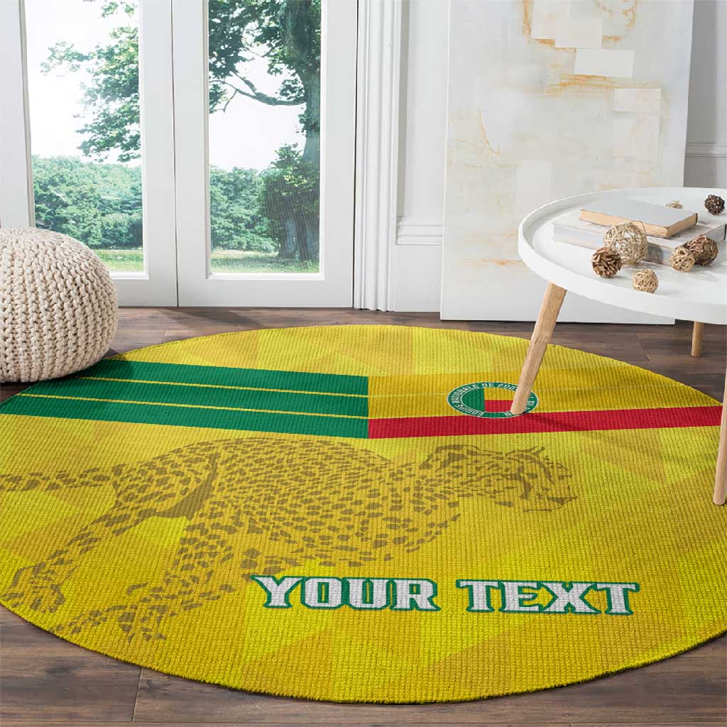Custom Benin Football Round Carpet Go Les Guepards