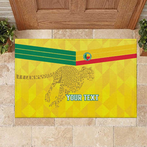 Custom Benin Football Rubber Doormat Go Les Guepards