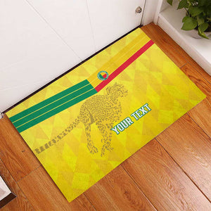 Custom Benin Football Rubber Doormat Go Les Guepards