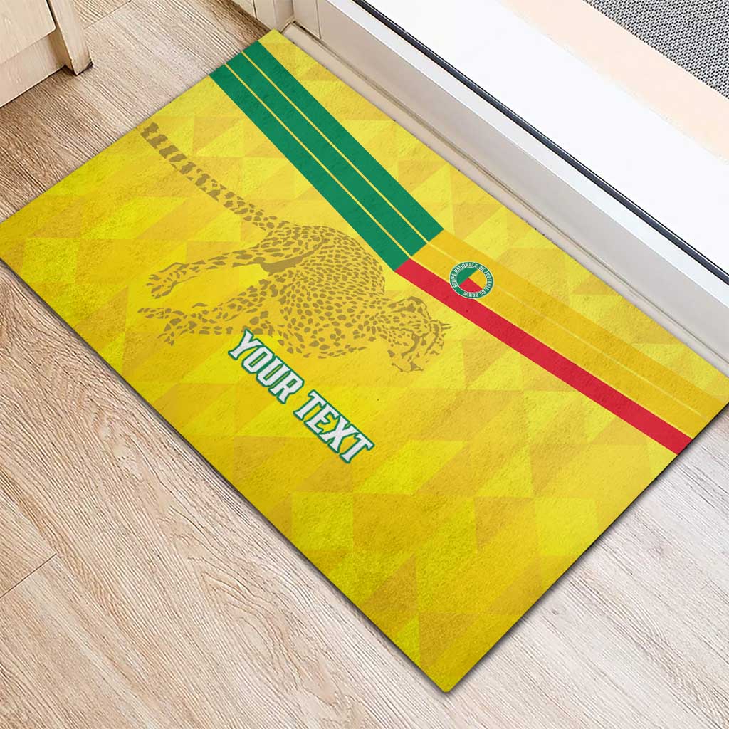 Custom Benin Football Rubber Doormat Go Les Guepards