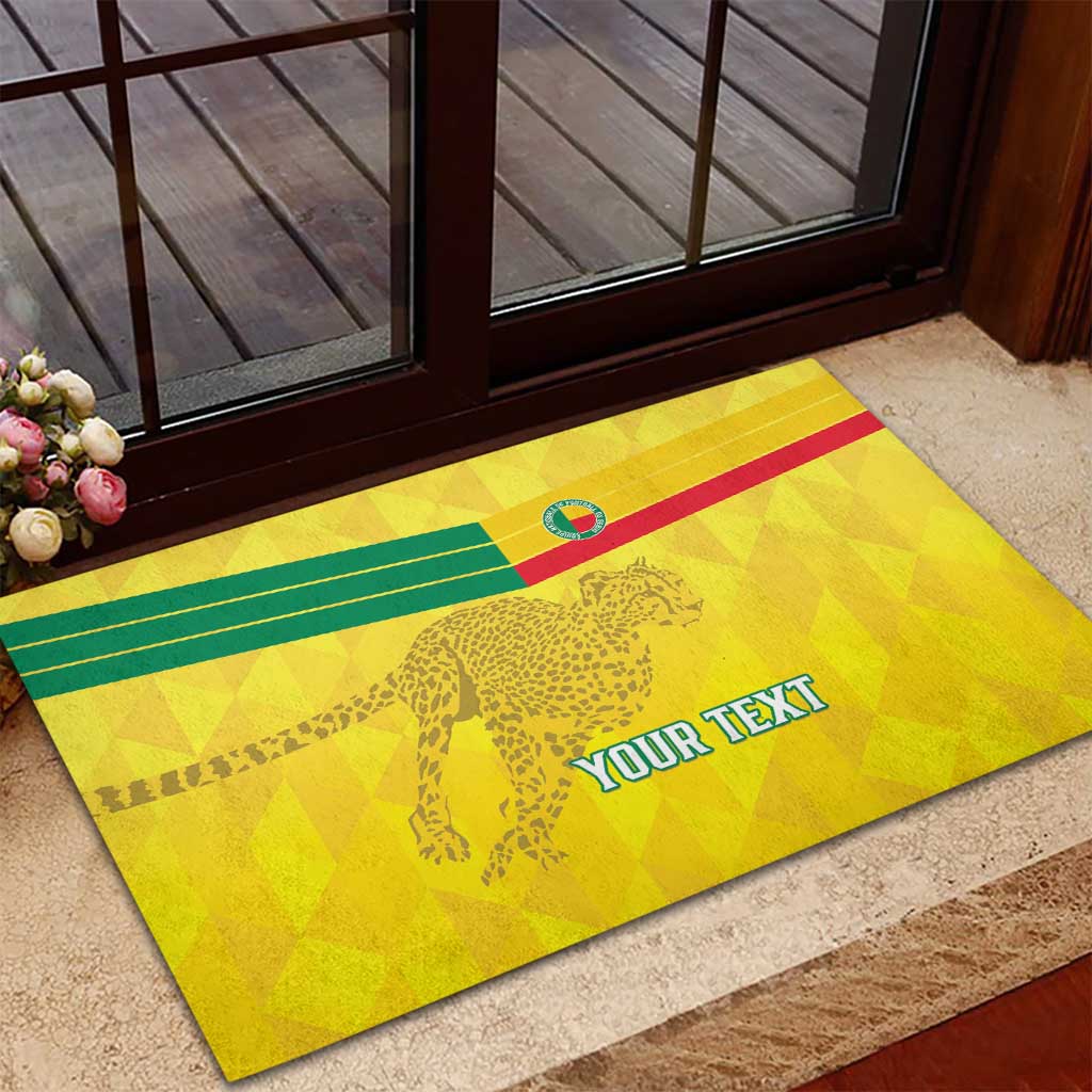 Custom Benin Football Rubber Doormat Go Les Guepards