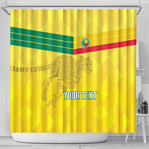 Custom Benin Football Shower Curtain Go Les Guepards