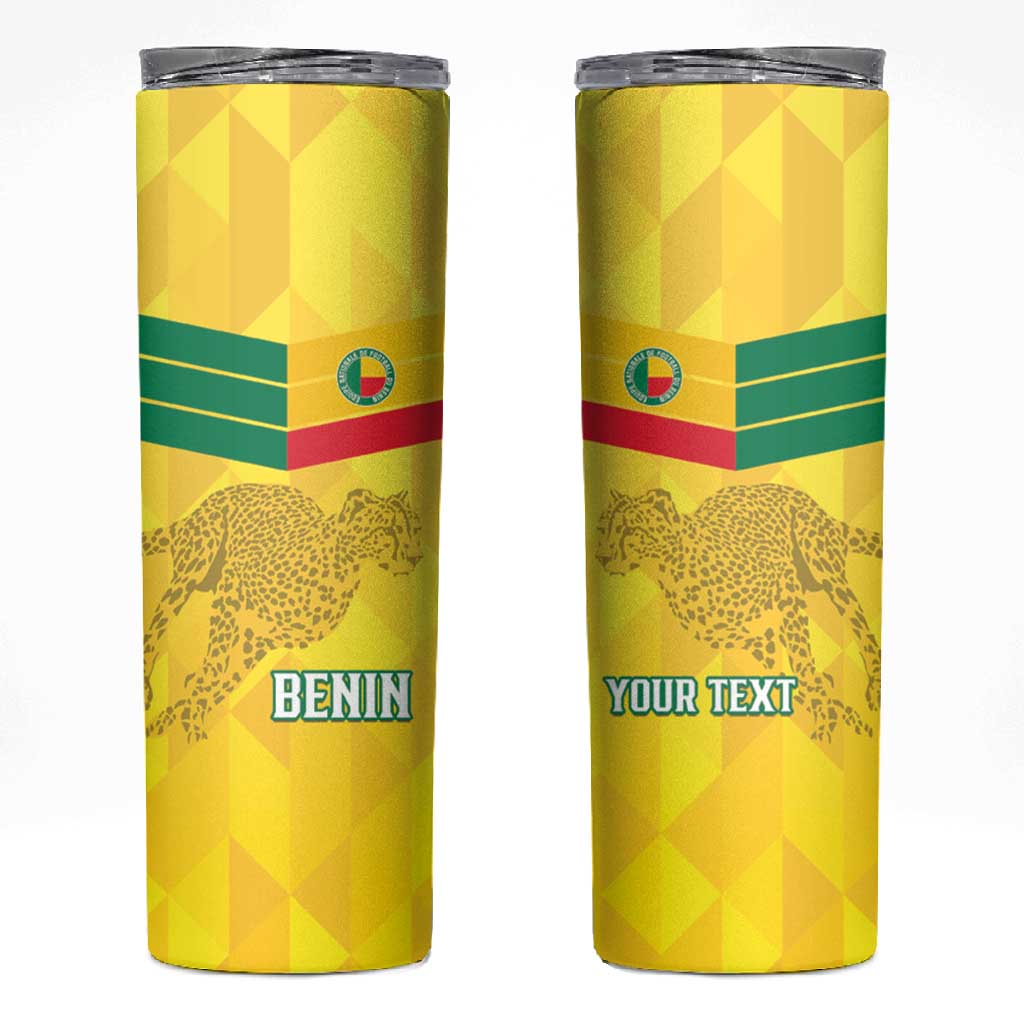 Custom Benin Football Skinny Tumbler Go Les Guepards
